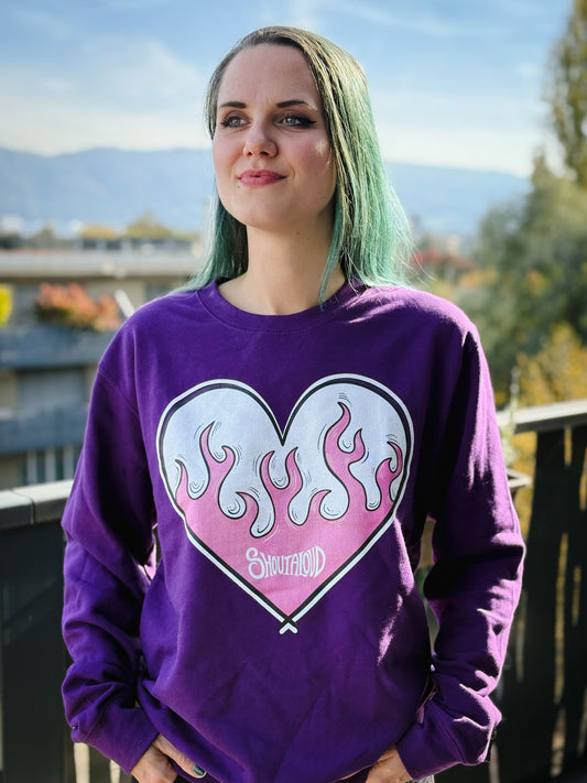 Crackling Pink Heart Sweatshirt – Unisex